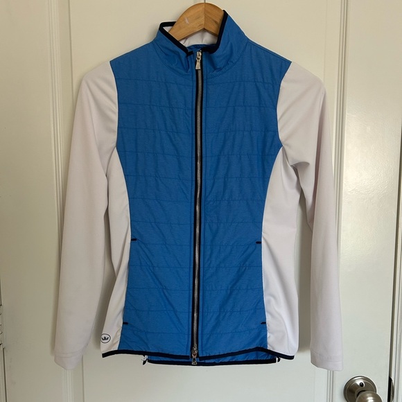 Peter Millar Women’s Blue White Hybrid Full Zip Performance Jacket XS - Picture 3 of 12
